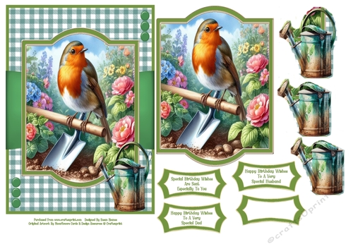 Robin In The Garden - 5x7