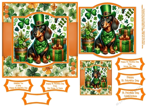 St Patricks Day Lucky Dachshund - 6x6