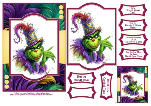 Happy Mardi Gras - 5x7