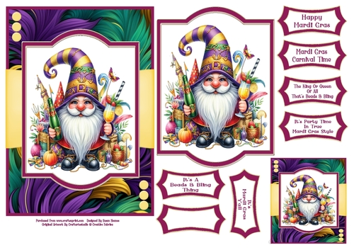 Mardi Gras Gnome - 5x7