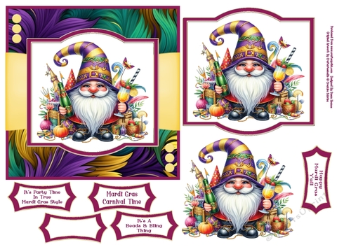 Mardi Gras Gnome - 6x6