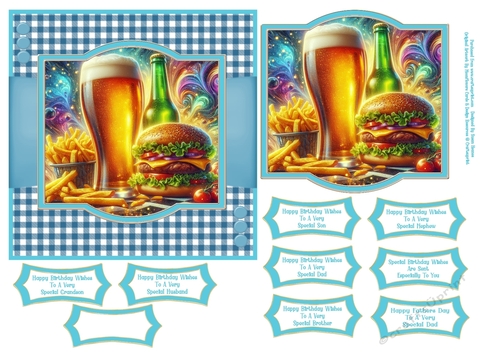 Lager, Burger & Fries - 6x6