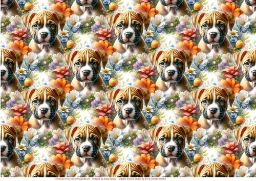 Sweet Little Puppy In The Flowers 2 - Paper
