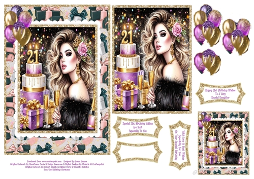 Happy 21st Birthday Wishes - 5x7