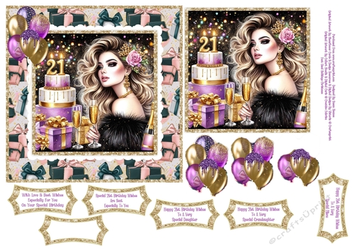 Happy 21st Birthday Wishes - 6x6