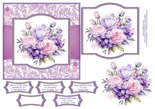 Beautiful Roses & Lisianthus - 6x6