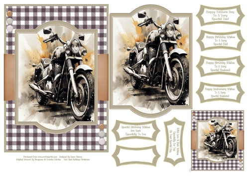 A Vintage Motor Bike - 5x7