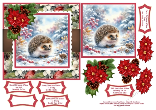 Hedgehog At Christmas - 6x6
