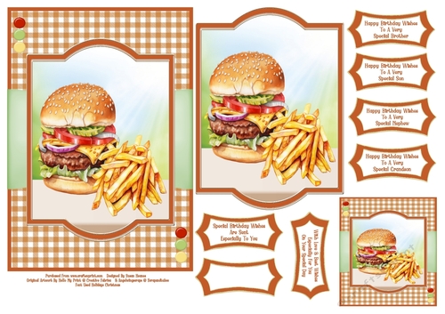 Takeaway Favourites, Cheeseburger & Chips - 5x7