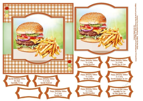 Takeaway Favourites, Cheeseburger & Chips - 6x6