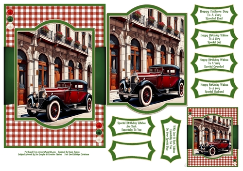 Vintage Car On A City Street - 5x7
