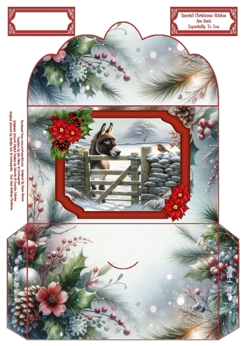 Winter Friends, Donkey & Robin - Money Wallet