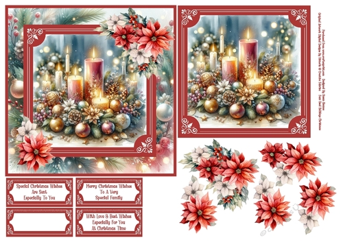 Beautiful Christmas Candles - 6x6