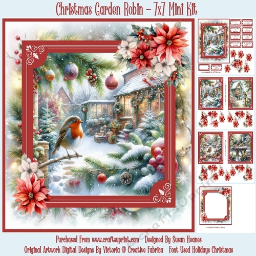 Christmas Garden Robin - 7x7 Mini Kit