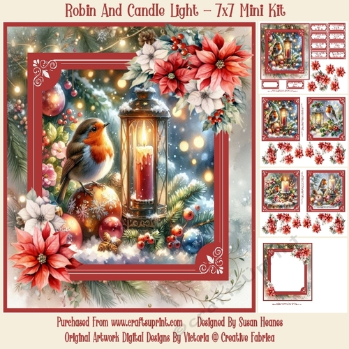 Robin And Candle Light - 7x7 Mini Kit