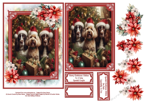 A Springer Spaniel & Cocker Poo Christmas - 5x7