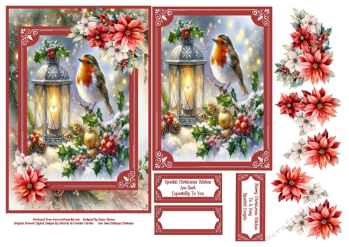 Robin And Candle Light - 5x7 2