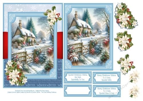 Christmas Country Cottage - 5x7 4