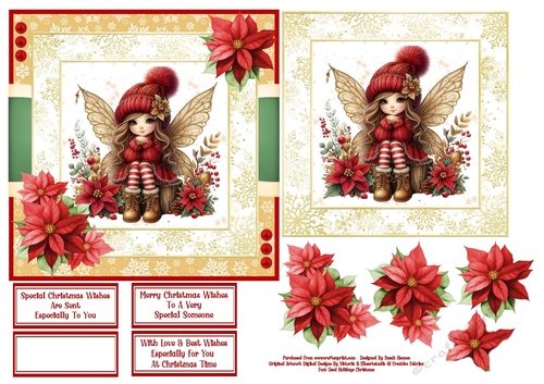 Sweet Christmas Fairy - 6x6