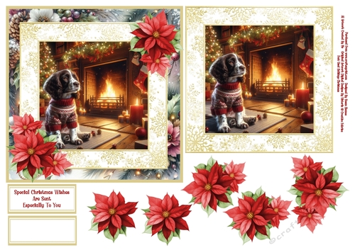 Sweet Little Puppy, Wearing A Christmas Jumper - 6x6