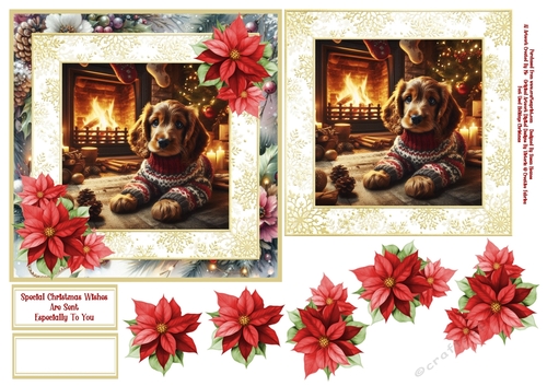 Sweet Little Puppy, Wearing A Christmas Jumper -6x6 2