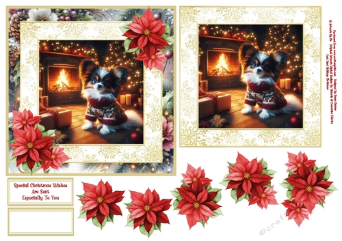 Sweet Little Puppy, Wearing A Christmas Jumper - 6x6 3