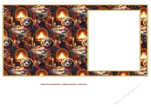 Sweet Little Puppy, Wearing A Christmas Jumper - 6x6 Insert 4