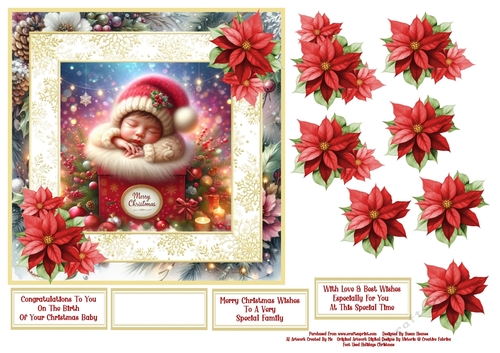 Merry Christmas Wishes On Babys 1st Christmas - 7x7