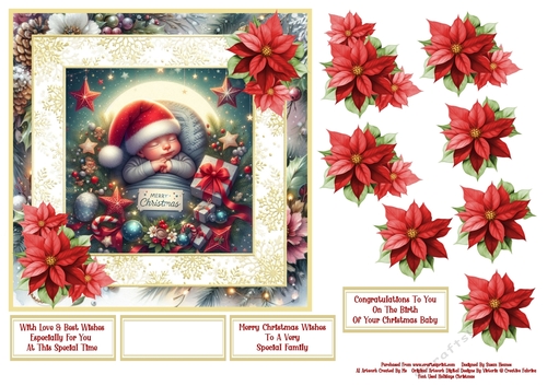 Merry Christmas Wishes On the Birth Of Your Christmas Baby - 7x7 2