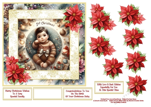 Merry Christmas Wishes On Babys 1st Christmas - 7x7 3