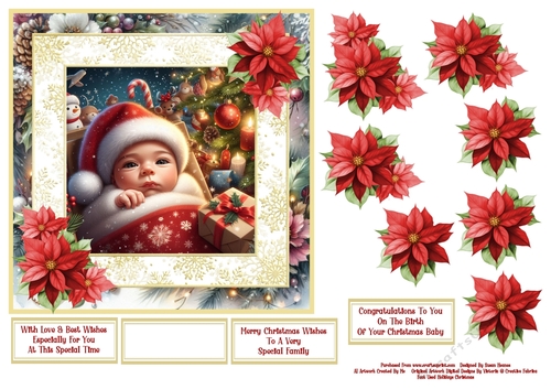Merry Christmas Wishes On Babys 1st Christmas - 7x7 4
