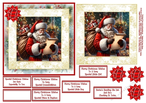 Santas Reading His List And Hes Checking It Twice - 6x6