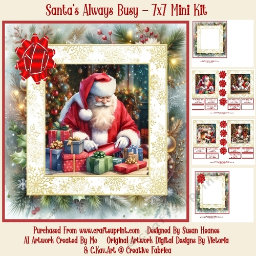 Santas Always Busy - 7x7 Mini Kit