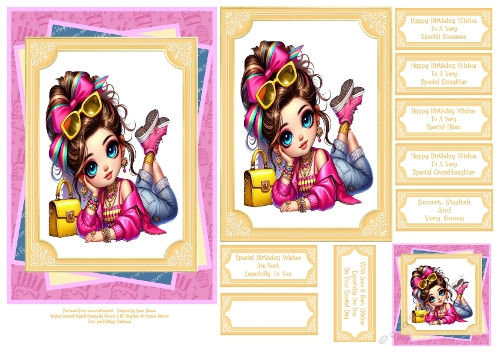 Stylish Girls Dressed In Pink - 5x7