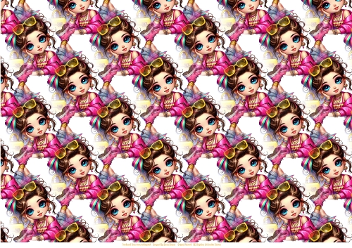Stylish Girls Dressed In Pink - Paper