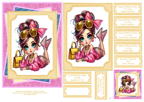 Stylish Girls Dressed In Pink 2 - 5x7