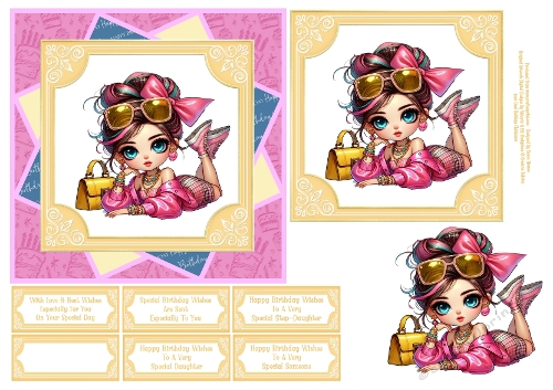 Stylish Girls Dressed In Pink 2 - 6x6
