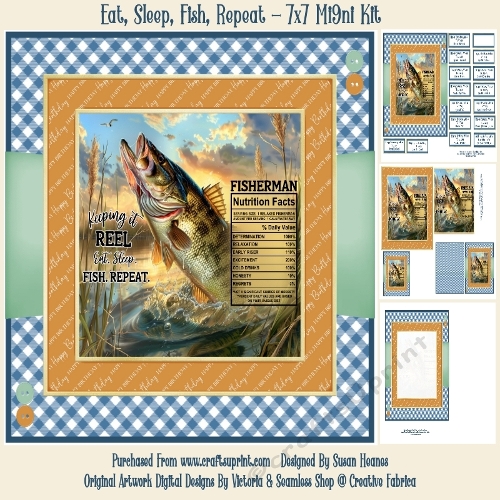 Eat, Sleep, Fish, Repeat - 7x7 Mini Kit