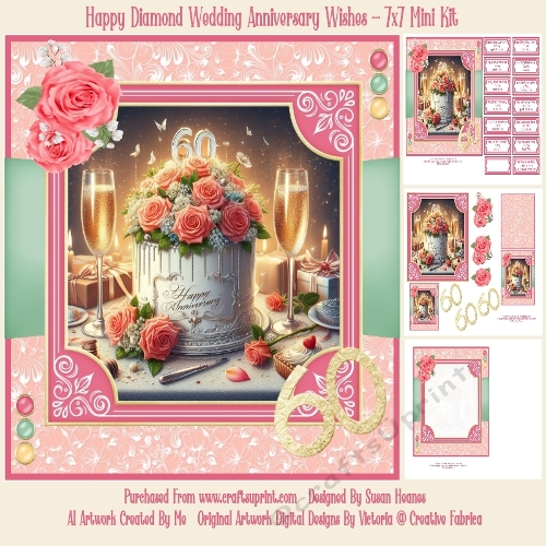 Happy Diamond Wedding Anniversary - 7x7 Mini Kit