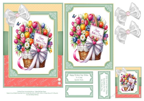 Beautiful Mothers Day Floral Baskets - 5x7