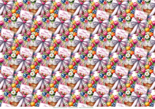 Beautiful Mothers Day Floral Baskets - Paper