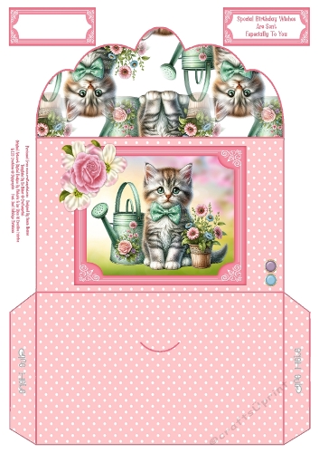 Sweet Little Kitten, Watering Can & Flower Pot - Money Wallet