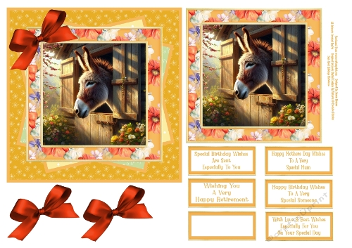 Little Donkey Looking Out The Stable Door - 6x6