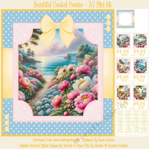 Beautiful Coastal Peonies - 7x7 Mini Kit