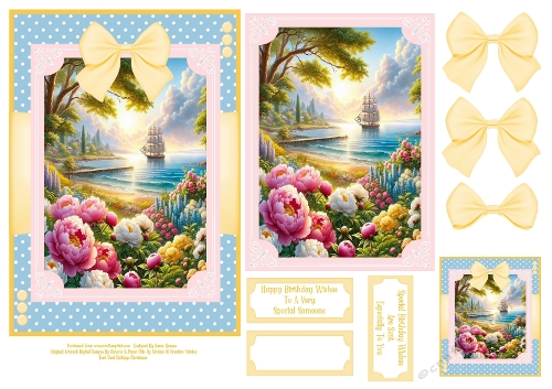 Beautiful Coastal Peonies - 5x7 2