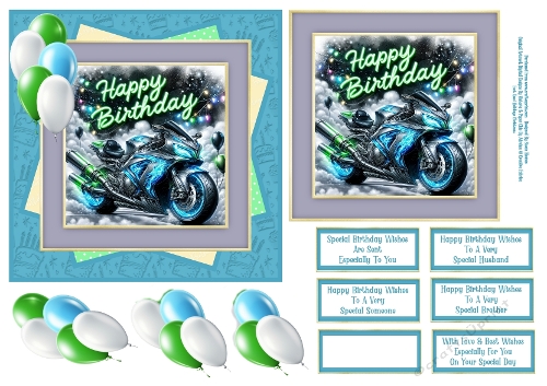 Happy Birthday Biker - 6x6