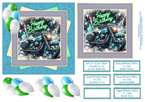 Happy Birthday Biker - 6x6 2