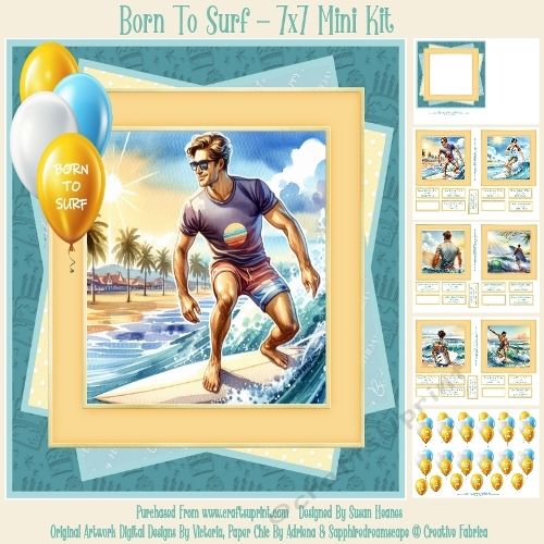 cup1384373_846 - Born To Surf - 7x7 Mini Kit