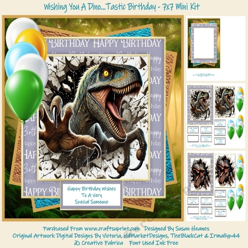 Wishing You A Dino...Tastic Birthday - 7x7 Mini Kit