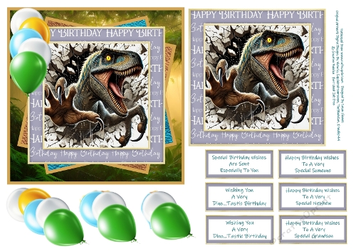 Wishing You A Dino...Tastic Birthday - 6x6